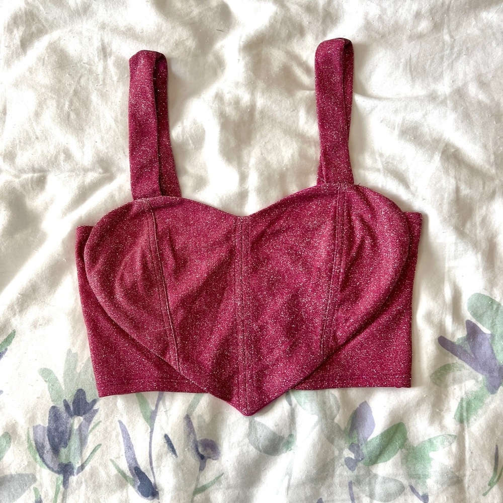 Sparkling Pink Women's Bustier Crop Top